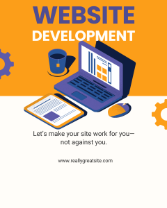 Orange and Purple Modern Illustration Web Development Instagram Post